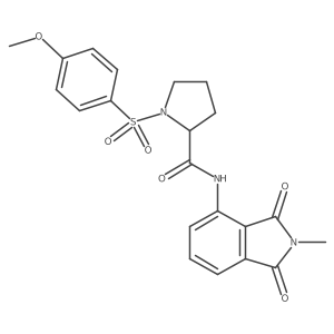 1-((4-methoxyphenyl)sulfonyl)-N-(2-methyl-1,3-dioxoisoindolin-4-yl)pyrrolidine-2-carboxamide结构式