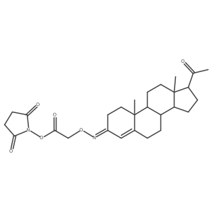 2,5-Pyrrolidinedione, 1-[[[[(20-oxopregn-4-en-3-ylidene)amino]oxy]acetyl]oxy]-结构式