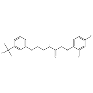 O=C(COc1ccc(F)cc1F)NCCOc1cccc(C(F)(F)F)c1结构式