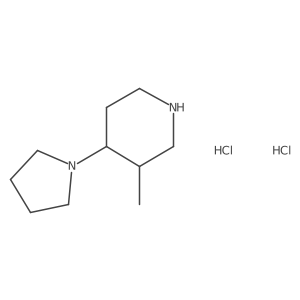 Rel-(3S,4R)-3-methyl-4-(pyrrolidin-1-yl)piperidine dihydrochloride结构式