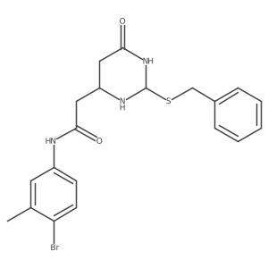 2-(2-benzylsulfanyl-6-oxo-1,3-diazinan-4-yl)-N-(4-bromo-3-methylphenyl)acetamide结构式