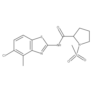 N-(5-chloro-4-methylbenzo[d]thiazol-2-yl)-1-(methylsulfonyl)pyrrolidine-2-carboxamide结构式