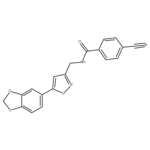 N-((5-(benzo[d][1,3]dioxol-5-yl)isoxazol-3-yl)methyl)-4-cyanobenzamide Structure