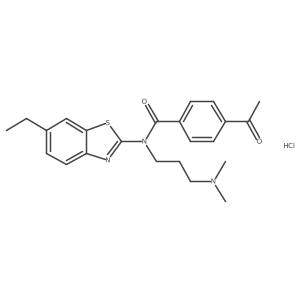 4-acetyl-N-(3-(dimethylamino)propyl)-N-(6-ethylbenzo[d]thiazol-2-yl)benzamide hydrochloride结构式