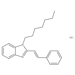 (E)-1-heptyl-2-styryl-1H-benzo[d]imidazole hydrochloride结构式