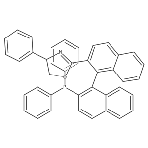 (4S)-2-((R)-2'-(Diphenylphosphanyl)-[1,1'-binaphthalen]-2-yl)-4-phenyl-4,5-dihydrooxazole结构式
