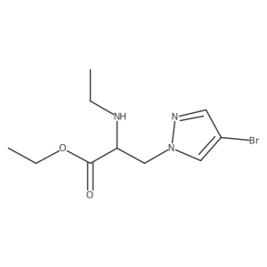 ethyl 3-(4-bromo-1H-pyrazol-1-yl)-2-(ethylamino)propanoate结构式