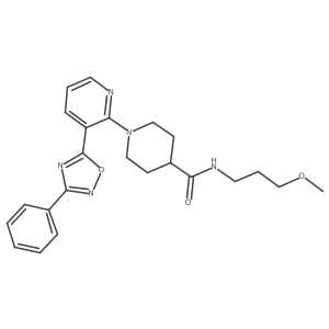 N-(3-methoxypropyl)-1-[3-(3-phenyl-1,2,4-oxadiazol-5-yl)pyridin-2-yl]piperidine-4-carboxamide结构式