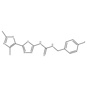 1-(5-(2,4-Dimethylthiazol-5-yl)-1,3,4-oxadiazol-2-yl)-3-(4-fluorobenzyl)urea结构式