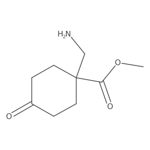 Cyclohexanecarboxylic acid, 1-(aminomethyl)-4-oxo-, methyl ester结构式