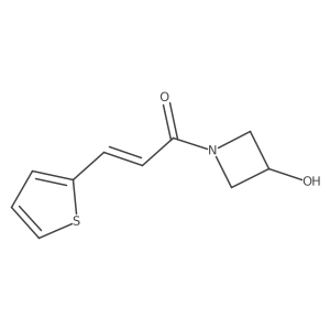 (2E)-1-(3-hydroxyazetidin-1-yl)-3-(thiophen-2-yl)prop-2-en-1-one结构式