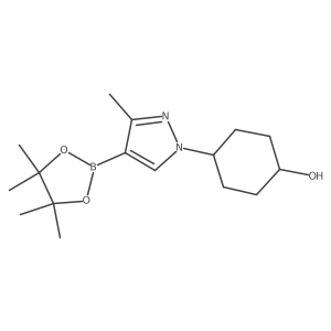 trans-4-(3-Methyl-4-(4,4,5,5-tetramethyl-1,3,2-dioxaborolan-2-yl)-1H-pyrazol-1-yl)cyclohexanol Structure