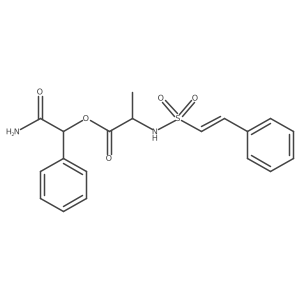 carbamoyl(phenyl)methyl (2S)-2-(2-phenylethenesulfonamido)propanoate结构式