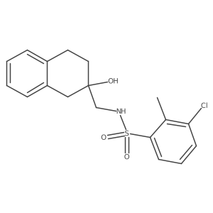 3-chloro-N-((2-hydroxy-1,2,3,4-tetrahydronaphthalen-2-yl)methyl)-2-methylbenzenesulfonamide结构式