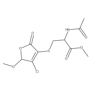 N-Acetyl-S-(4-chloro-2,5-dihydro-5-methoxy-2-oxo-3-furanyl)-L-cysteine methyl ester结构式