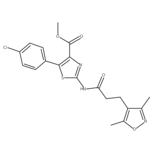 Methyl 5-(4-chlorophenyl)-2-{[3-(3,5-dimethyl-1,2-oxazol-4-yl)propanoyl]amino}-1,3-thiazole-4-carboxylate Structure