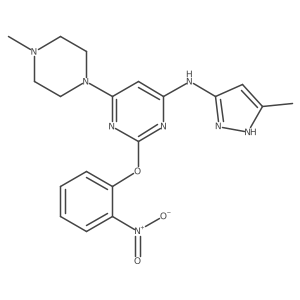 6-(4-Methyl-1-piperazinyl)-N-(5-methyl-1H-pyrazol-3-yl)-2-(2-nitrophenoxy)-4-pyrimidinamine Structure