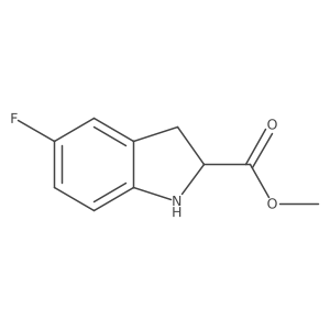 methyl 5-fluoro-2,3-dihydro-1H-indole-2-carboxylate结构式