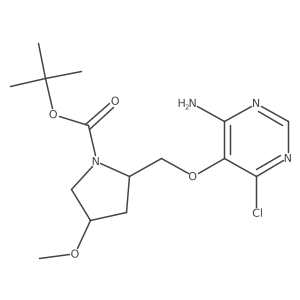 tert-butyl (2S,4R)-2-[(4-amino-6-chloropyrimidin-5-yl)oxymethyl]-4-methoxypyrrolidine-1-carboxylate结构式