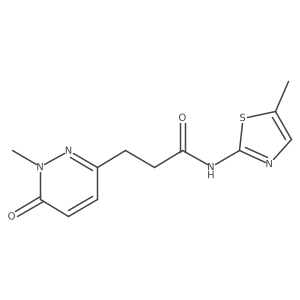 3-(1-methyl-6-oxo-1,6-dihydropyridazin-3-yl)-N-(5-methylthiazol-2-yl)propanamide结构式