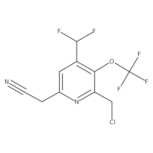 2-(Chloromethyl)-4-(difluoromethyl)-3-(trifluoromethoxy)pyridine-6-acetonitrile结构式