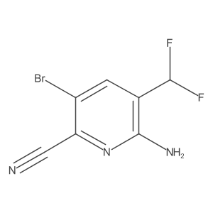 6-Amino-3-bromo-5-(difluoromethyl)picolinonitrile结构式