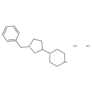 1-(1-Benzylpyrrolidin-3-yl)piperazine dihydrochloride结构式