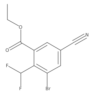 Ethyl 3-bromo-5-cyano-2-(difluoromethyl)benzoate结构式