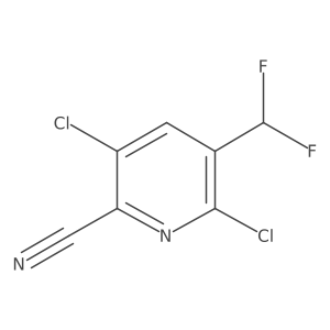 3,6-Dichloro-5-(difluoromethyl)picolinonitrile结构式
