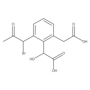 CC(=O)C(Br)c1cccc(CC(=O)O)c1C(O)C(=O)O结构式