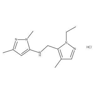 N-[(2-ethyl-4-methylpyrazol-3-yl)methyl]-2,5-dimethylpyrazol-3-amine;hydrochloride结构式