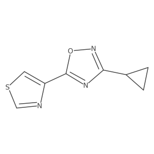3-Cyclopropyl-5-(1,3-thiazol-4-yl)-1,2,4-oxadiazole结构式