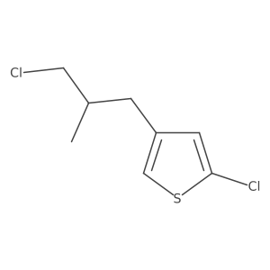 2-Chloro-4-(3-chloro-2-methylpropyl)thiophene Structure