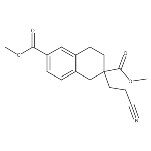 Dimethyl 2-(2-cyanoethyl)-1,2,3,4-tetrahydronaphthalene-2,6-dicarboxylate结构式