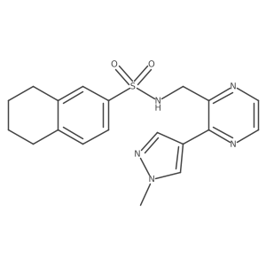 N-((3-(1-methyl-1H-pyrazol-4-yl)pyrazin-2-yl)methyl)-5,6,7,8-tetrahydronaphthalene-2-sulfonamide结构式