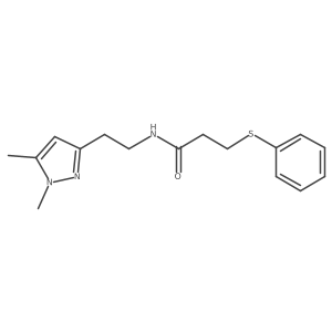 N-(2-(1,5-dimethyl-1H-pyrazol-3-yl)ethyl)-3-(phenylthio)propanamide Structure