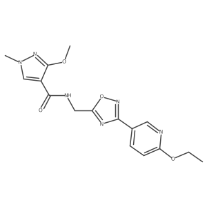 N-((3-(6-ethoxypyridin-3-yl)-1,2,4-oxadiazol-5-yl)methyl)-3-methoxy-1-methyl-1H-pyrazole-4-carboxamide结构式