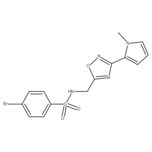 4-bromo-N-((3-(1-methyl-1H-pyrrol-2-yl)-1,2,4-oxadiazol-5-yl)methyl)benzenesulfonamide结构式
