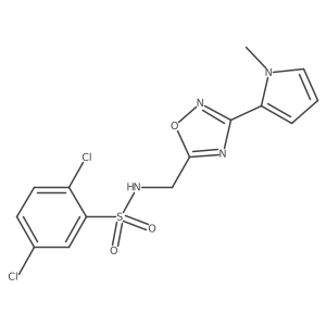 2,5-dichloro-N-((3-(1-methyl-1H-pyrrol-2-yl)-1,2,4-oxadiazol-5-yl)methyl)benzenesulfonamide结构式