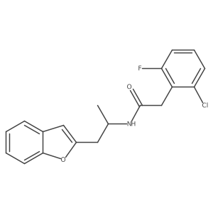 N-(1-(benzofuran-2-yl)propan-2-yl)-2-(2-chloro-6-fluorophenyl)acetamide结构式