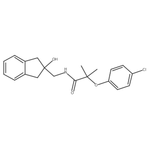 2-(4-chlorophenoxy)-N-((2-hydroxy-2,3-dihydro-1H-inden-2-yl)methyl)-2-methylpropanamide结构式