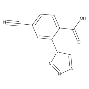 4-cyano-2-(1H-1,2,3,4-tetrazol-1-yl)benzoic acid结构式