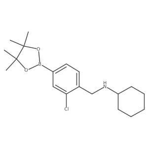 3-Chloro-4-(N-cyclohexylaminomethyl)phenylboronic acid, pinacol ester结构式