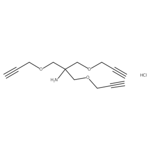 1,3-Bis(prop-2-yn-1-yloxy)-2-((prop-2-yn-1-yloxy)methyl)propan-2-amine hydrochloride结构式