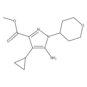methyl 5-amino-4-cyclopropyl-1-(oxan-4-yl)-1H-pyrazole-3-carboxylate结构式