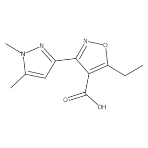 3-(1,5-dimethyl-1H-pyrazol-3-yl)-5-ethyl-1,2-oxazole-4-carboxylic acid Structure