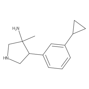 rac-(3R,4S)-4-(3-cyclopropylphenyl)-3-methylpyrrolidin-3-amine结构式