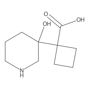 1-(3-Hydroxypiperidin-3-yl)cyclobutane-1-carboxylic acid结构式