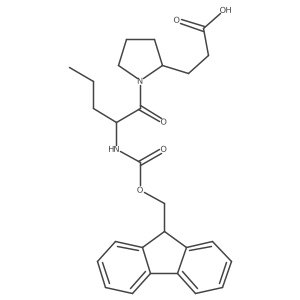 3-{1-[(2S)-2-({[(9H-fluoren-9-yl)methoxy]carbonyl}amino)pentanoyl]pyrrolidin-2-yl}propanoic acid结构式