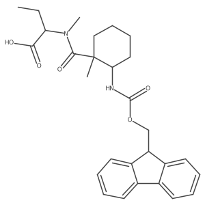 2-{1-[2-({[(9H-fluoren-9-yl)methoxy]carbonyl}amino)-1-methylcyclohexyl]-N-methylformamido}butanoic acid Structure